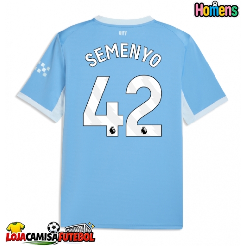 Camisa de Futebol Manchester City Antoine Semenyo #42 Equipamento Principal 2026-27 Manga Curta
